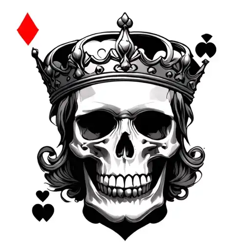 King Of Hearts Skull tattoo design idea