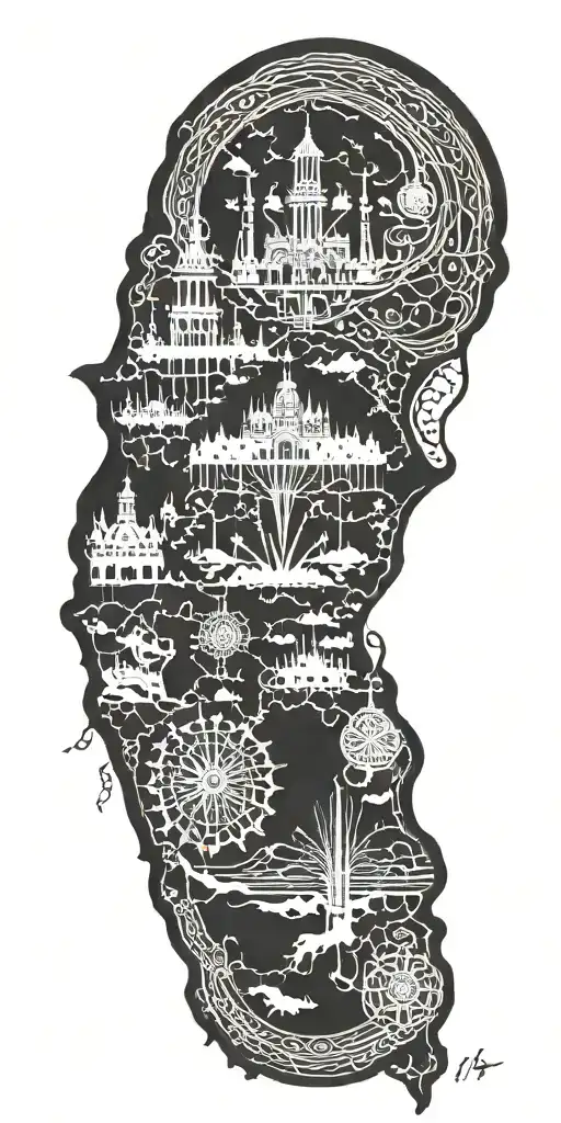 punjab map in 1853 tattoo design idea
