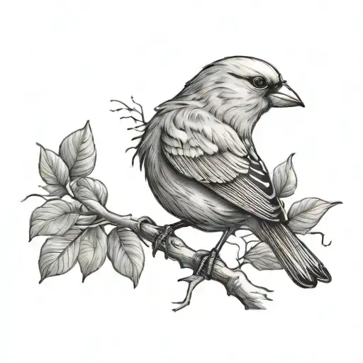canary bird tattoo design idea