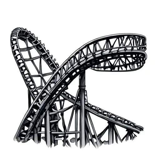 Roller Coaster corkscrew tattoo design idea