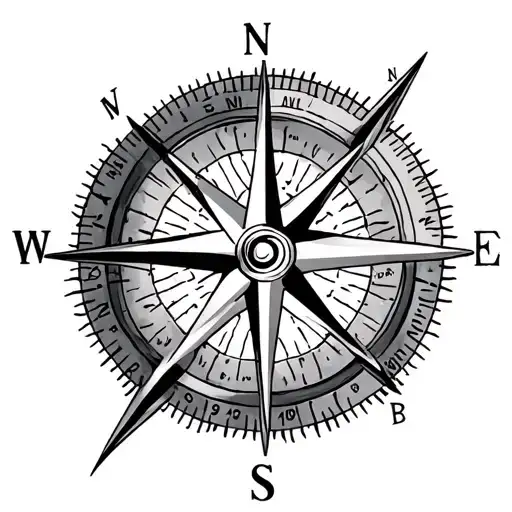 A compass rose with coordinates of the family cabin tattoo design idea