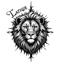 "Latigue" "Lion" Lions head, Phoenix, Sun, Bible for BICEP tattoo tattoo design idea