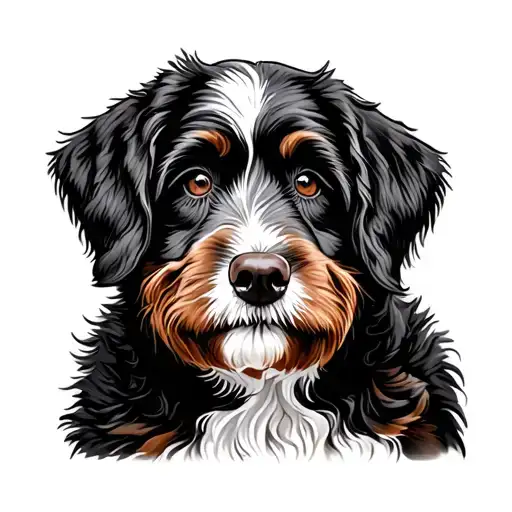 Bernedoodle tattoo design idea