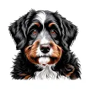 Bernedoodle tattoo design idea