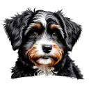 Bernedoodle tattoo design idea