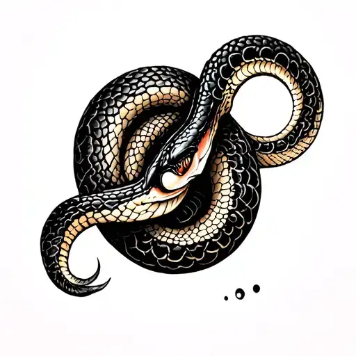 zodiac sign cancer combination earth snake with 3 dots symbolism of my sibling tattoo design idea