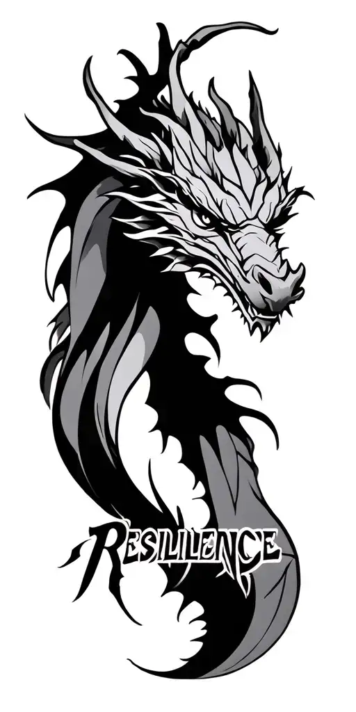 "Resilience" Azura dragon tattoo tattoo design idea