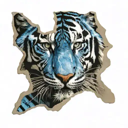 tiger pawmarks blue tiger camo tattoo design idea