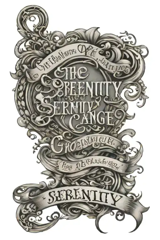 the serenity prayer courage wisdom serenity tattoo design idea
