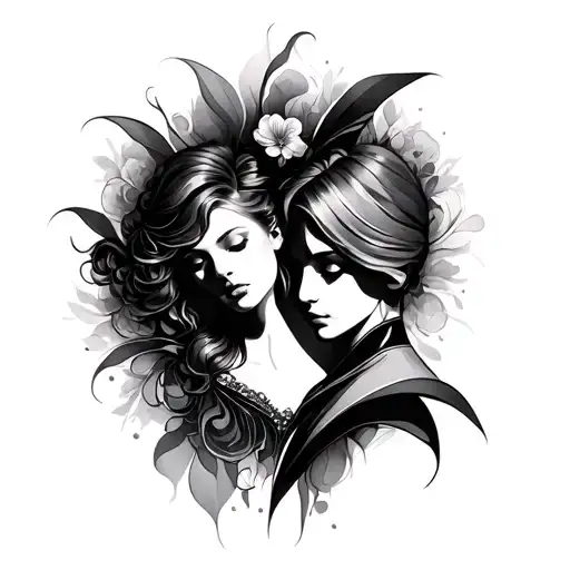 after the loss of my unborn baby, give me a tattoo idea i can do me and my husband. let it be abstract not clear tattoo design idea