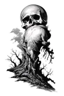 walk through valley of the shadow of death tattoo design idea