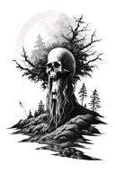 walk through valley of the shadow of death tattoo design idea