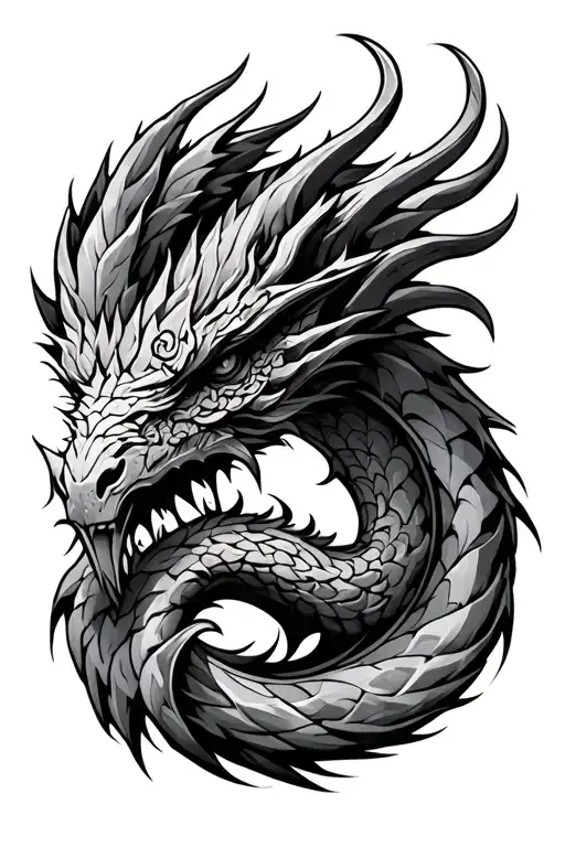 Norse jormungand celtic style shape tattoo design idea