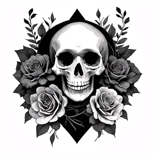 memento mori amor fati full skeleton  tattoo design idea