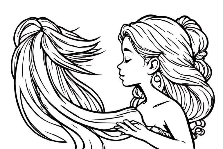 rapunzel watching tattoo design idea