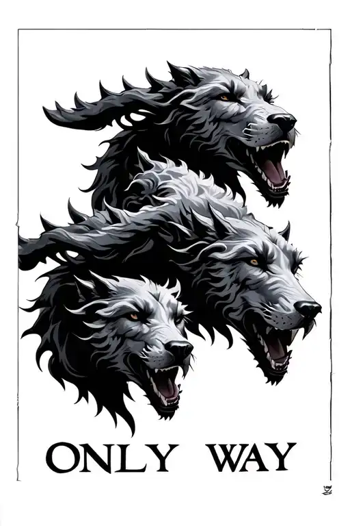 Cerberus 3 heads only way Tattoo tattoo design idea