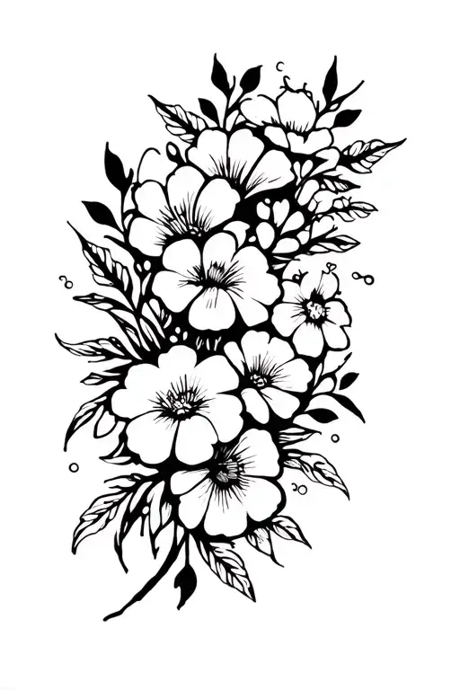 chichimeca sleeve with flowers tattoo design idea