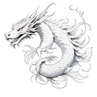 3d abstract design combining dragon and koi fish tattoo design idea