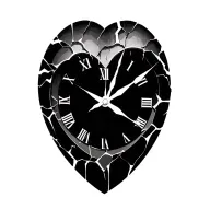shattered heart shaped clock tattoo design idea