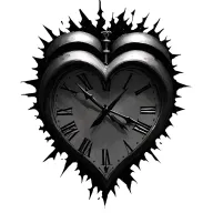 shattered heart shaped clock tattoo design idea