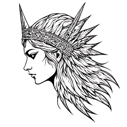 Norse goddess skadi tattoo design idea