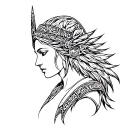 Norse goddess skadi tattoo design idea