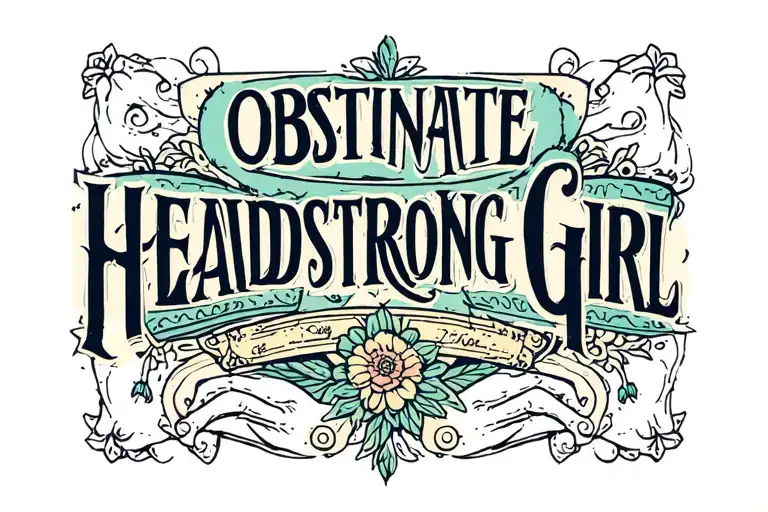 "Obstinate Headstrong Girl" oblong regency frame tattoo design idea