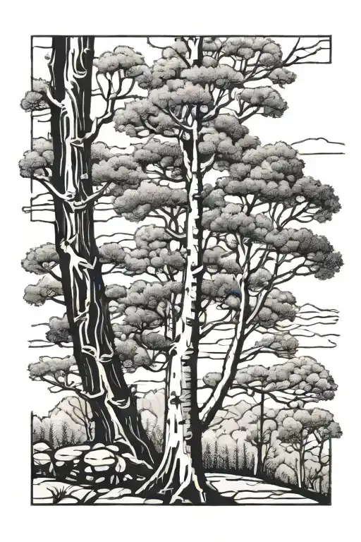 memorial tattoo, Aspen tree tattoo design idea
