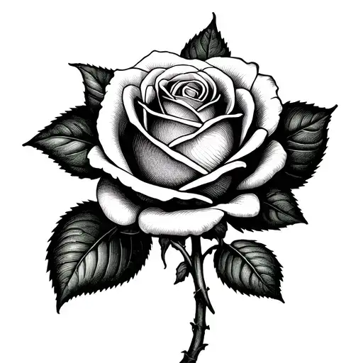 rose growing with cross tattoo design idea