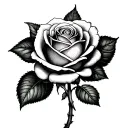 rose growing with cross tattoo design idea