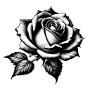 rose growing with cross tattoo design idea