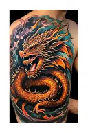 Dragon Wrapped Around Arm tattoo design idea