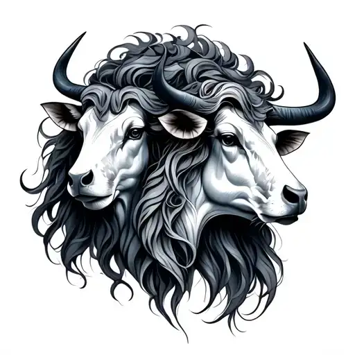 Combined Taurus And Aquarius tattoo design idea