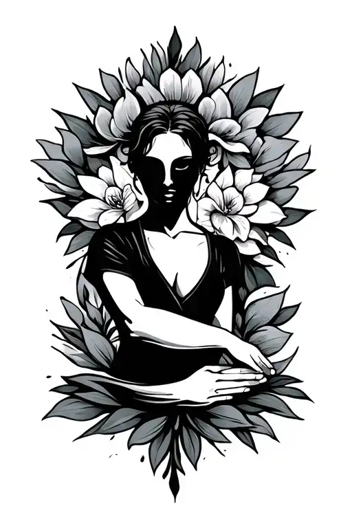 massage therapist symbol combined tattoo design idea