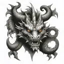 dragon head front tattoo design idea