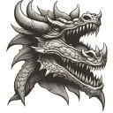 dragon head front tattoo design idea