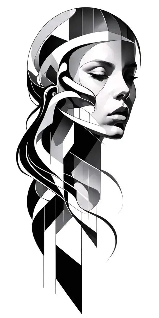 Geometric and physical figures tattoo design idea