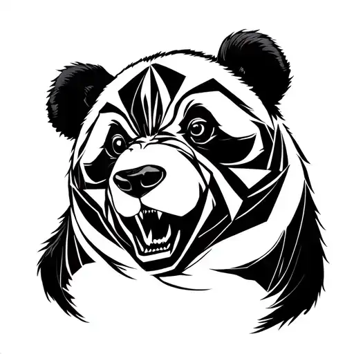 panda roar tattoo design idea