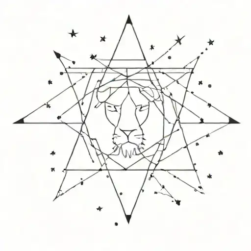Leo star constellation tattoo design idea