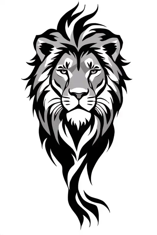 lion with shapes forming tattoo design idea