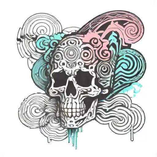 suminagashi ghost cloud tattoo tattoo design idea