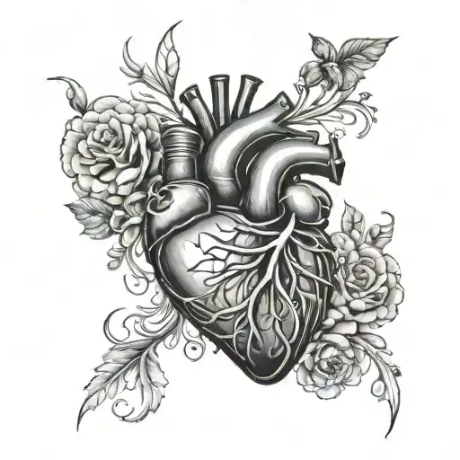 heart attack and living life tattoo design idea