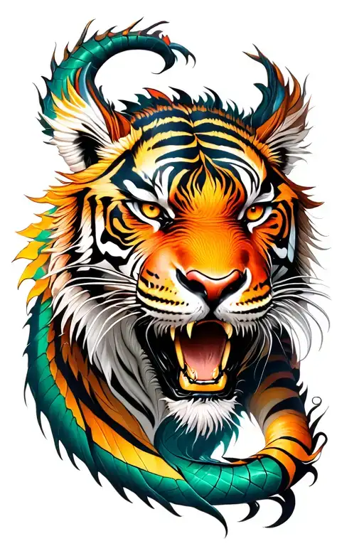 dragon and tiger tattoo design idea