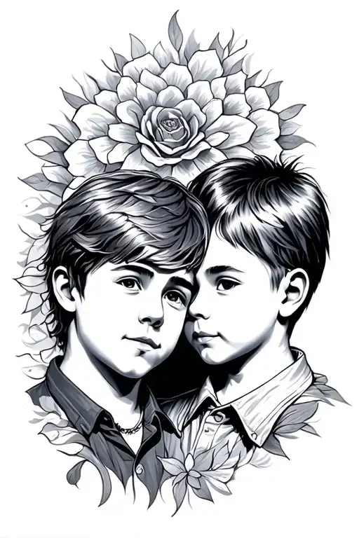 dad and son Aiden tattoo design idea