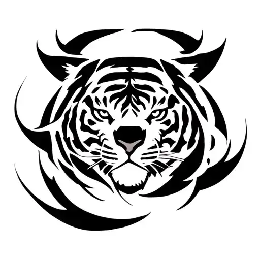 naruto curse mark made of tiger stripes tattoo design idea