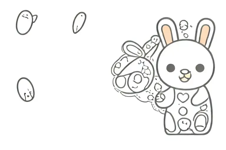 gummy Bear, jelly bean, bunny tattoo design idea