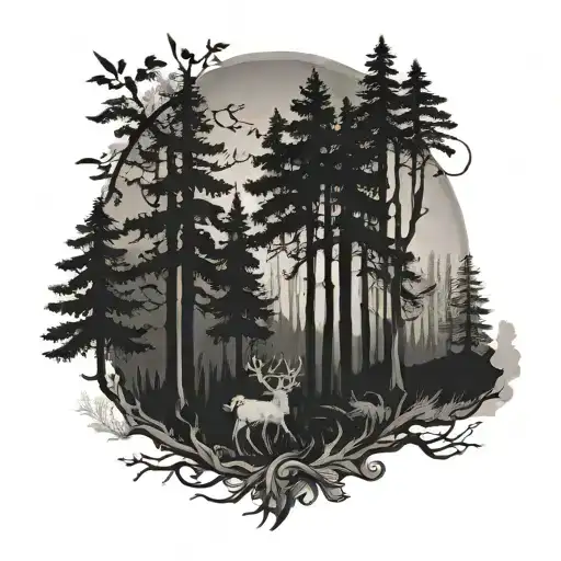 finnish forest with mythology tattoo tattoo design idea