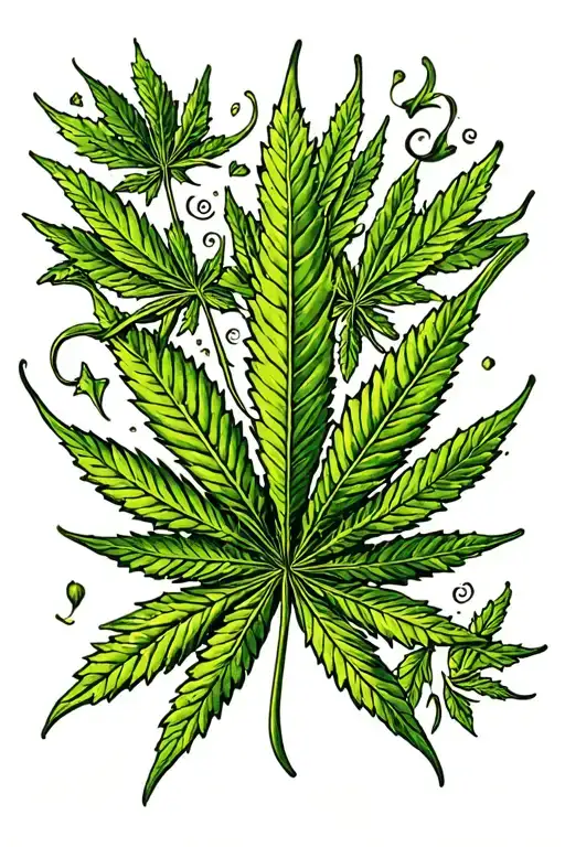 cannabis leaf tattoo design idea