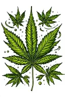cannabis leaf tattoo design idea