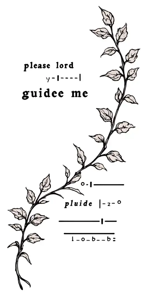flowering vine with "please lord guide me" in morse code tattoo design idea